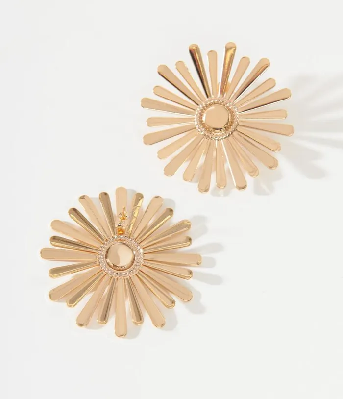 1920s Golden Sunburst Earrings Accessories Unique Vintage Earrings