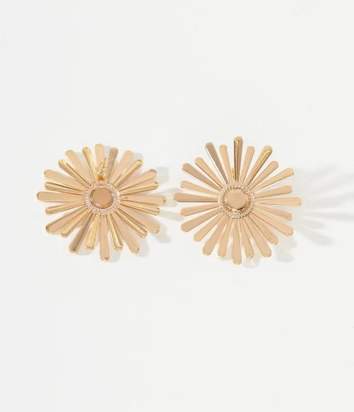 1920s Golden Sunburst Earrings Accessories Unique Vintage Earrings