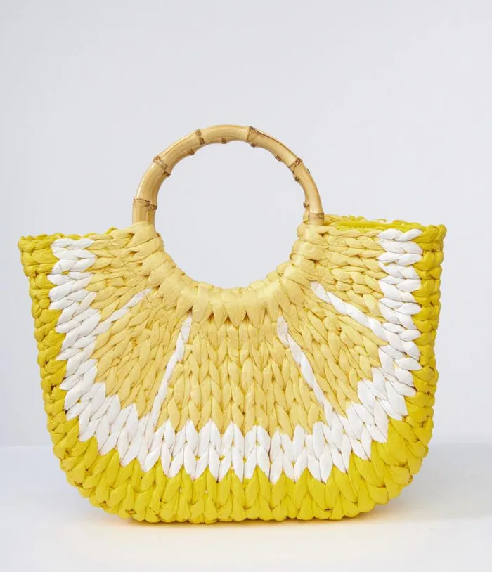 1970s Lemon Rattan Handbag Accessories Unique Vintage Novelty Bags