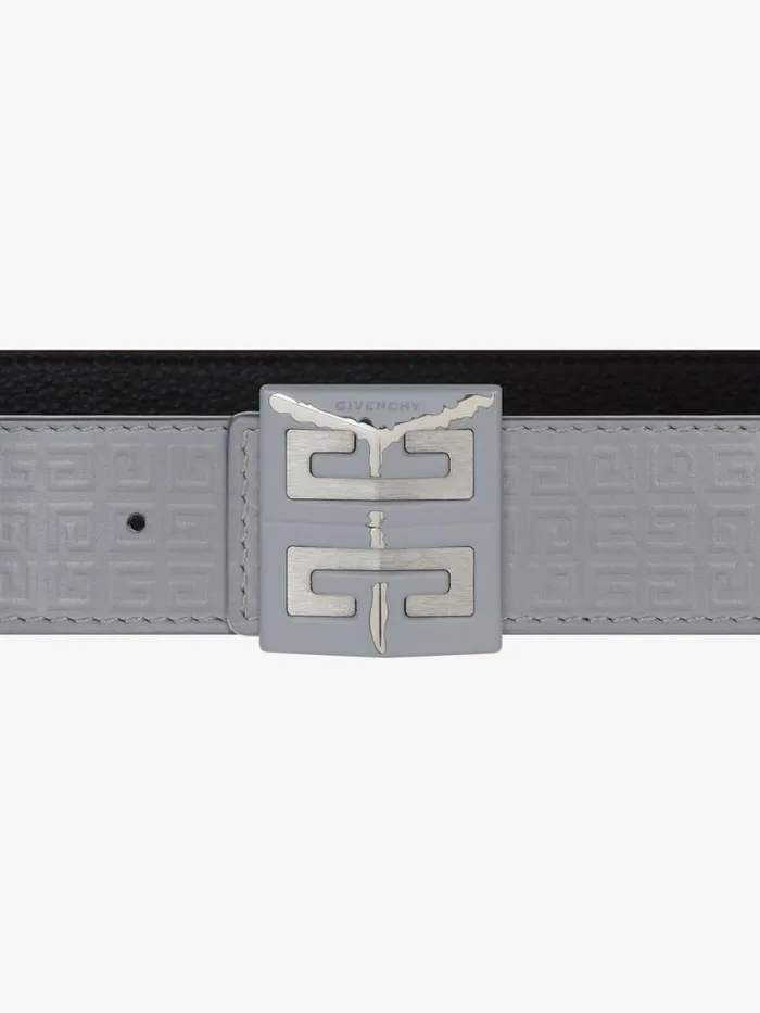4g Reversible Belt In Micro 4g Leather Grey Mix Men Givenchy Belts