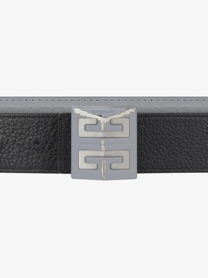 4g Reversible Belt In Micro 4g Leather Grey Mix Men Givenchy Belts