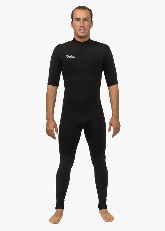 7 Seas 22 Short Sleeve Full Back Zip Wetsuit Black Men Vissla Wetsuits
