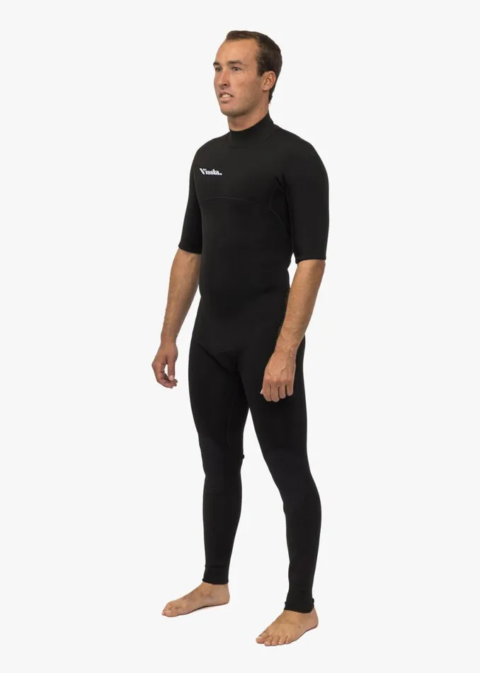 7 Seas 22 Short Sleeve Full Back Zip Wetsuit Black Men Vissla Wetsuits