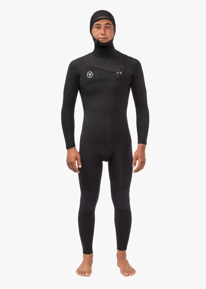 7 Seas 43 Full Hooded Chest Zip Wetsuit Black Men Vissla Wetsuits