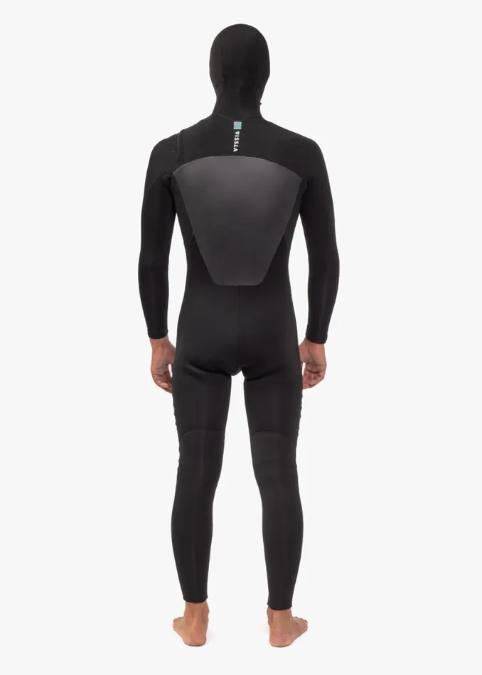 7 Seas 43 Full Hooded Chest Zip Wetsuit Black Men Vissla Wetsuits