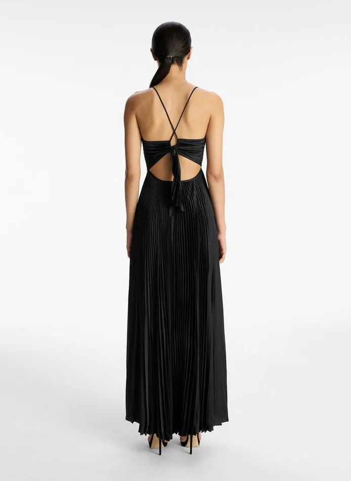 Accessories Women ALC Aries Satin Pleated Dress Black Accessories Women ALC Aries Satin Pleated Dress Black