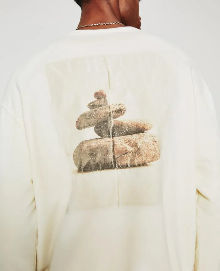 AG Jeans Arc Crew Nurture Ivory Dust Men Tees