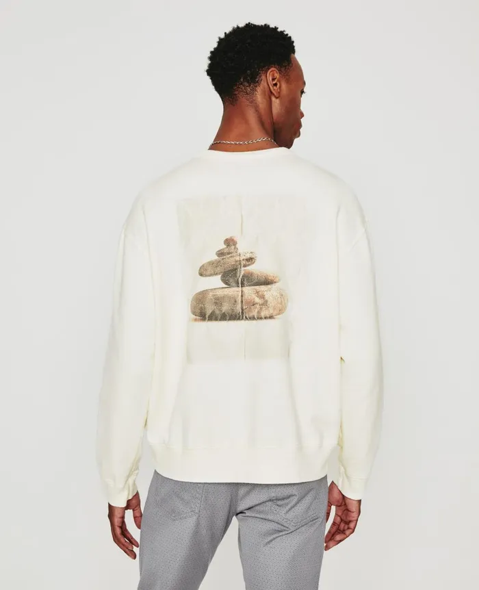AG Jeans Arc Crew Nurture Ivory Dust Men Tees