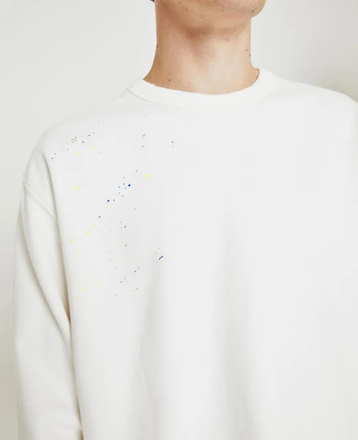 AG Jeans Arc Crew Stone Dot White Multi Men Sweatshirts