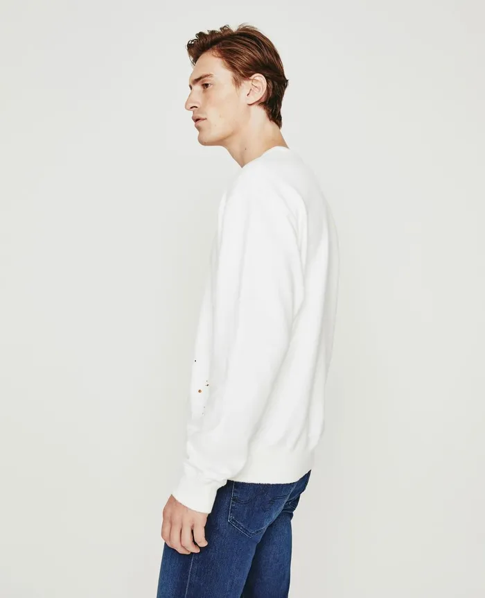 AG Jeans Arc Crew Stone Dot White Multi Men Sweatshirts