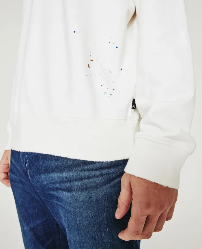 AG Jeans Arc Crew Stone Dot White Multi Men Sweatshirts