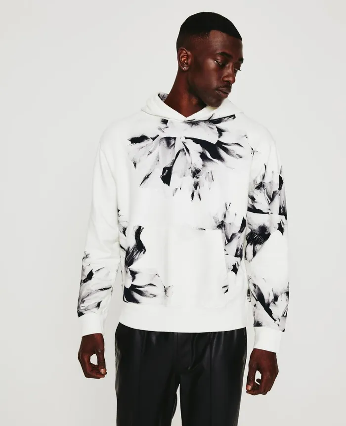 AG Jeans Arc Hoodie Will Garden White Multi Men Sweatshirts