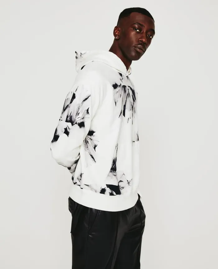 AG Jeans Arc Hoodie Will Garden White Multi Men Sweatshirts