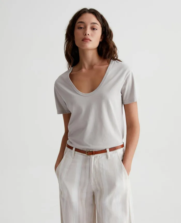 AG Jeans Aspen U Fade To Graye Women Tees and Tanks