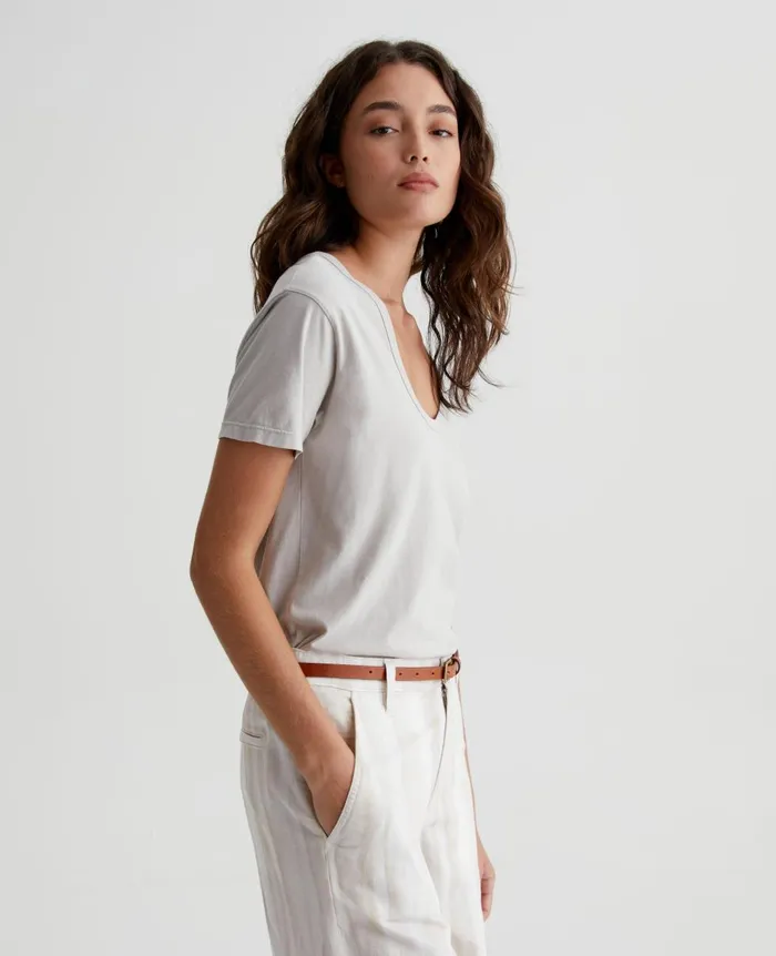 AG Jeans Aspen U Fade To Graye Women Tees and Tanks