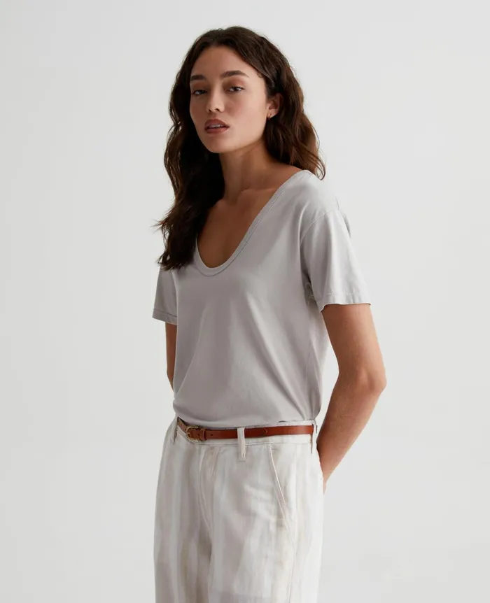 AG Jeans Aspen U Fade To Graye Women Tees and Tanks