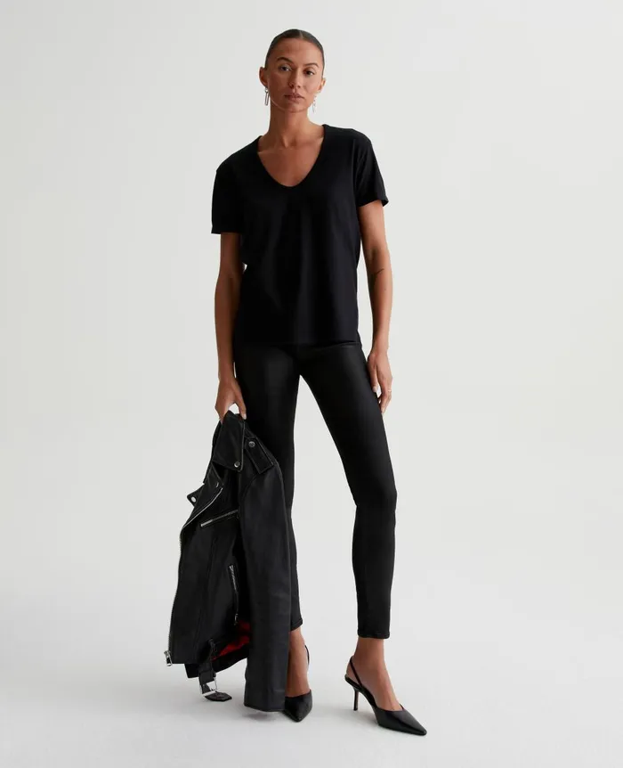 AG Jeans Aspen U True Black Women Tees and Tanks