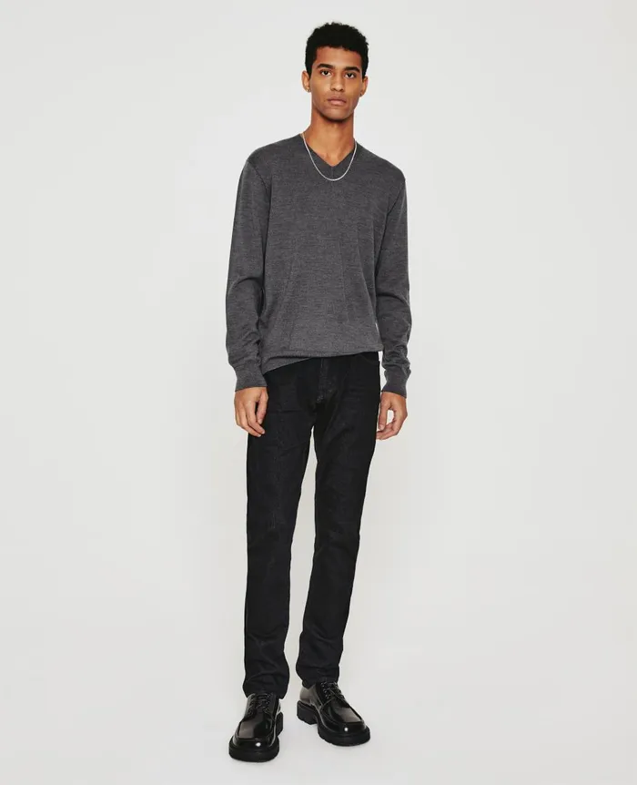 AG Jeans Beck Vee Heather Charcoal Men Sweatshirts