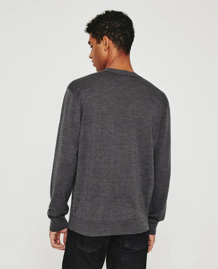 AG Jeans Beck Vee Heather Charcoal Men Sweatshirts