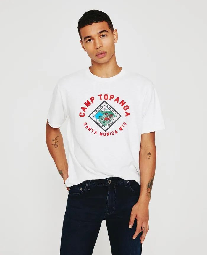 AG Jeans Bryce Crew Camp Topanga Exwhite Men Tees