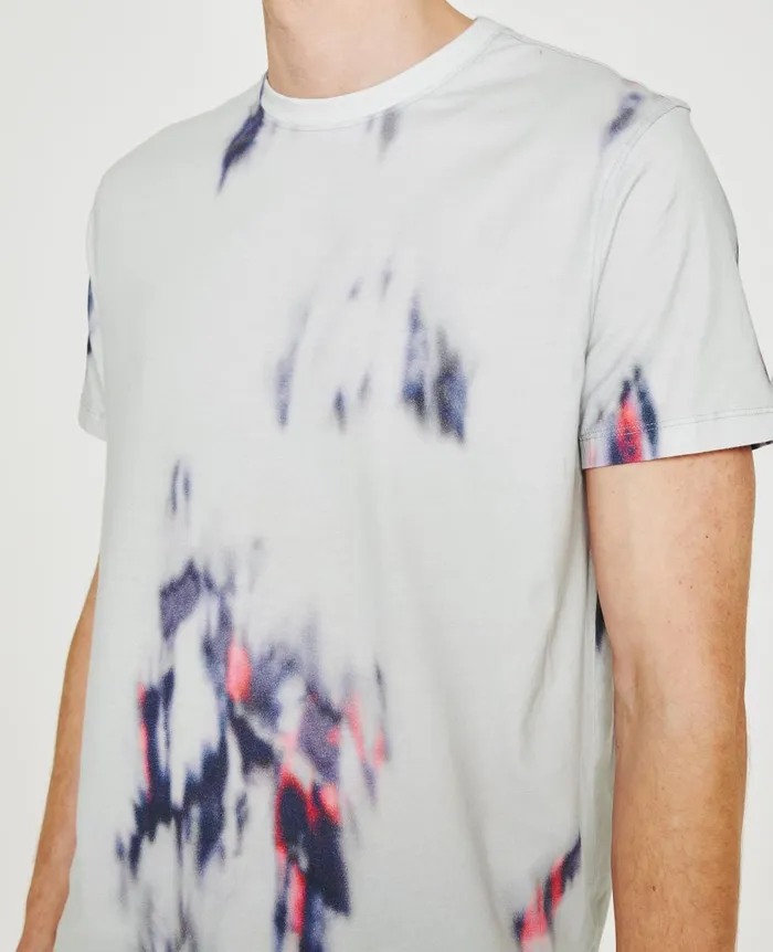 AG Jeans Bryce Crew Ikat Brush Blue Multi Men Tees