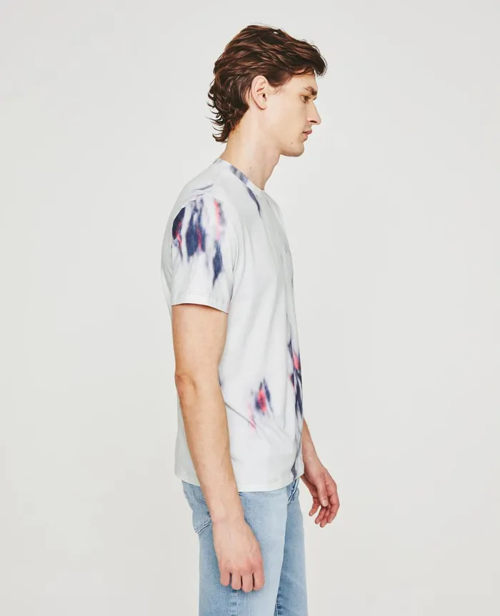 AG Jeans Bryce Crew Ikat Brush Blue Multi Men Tees