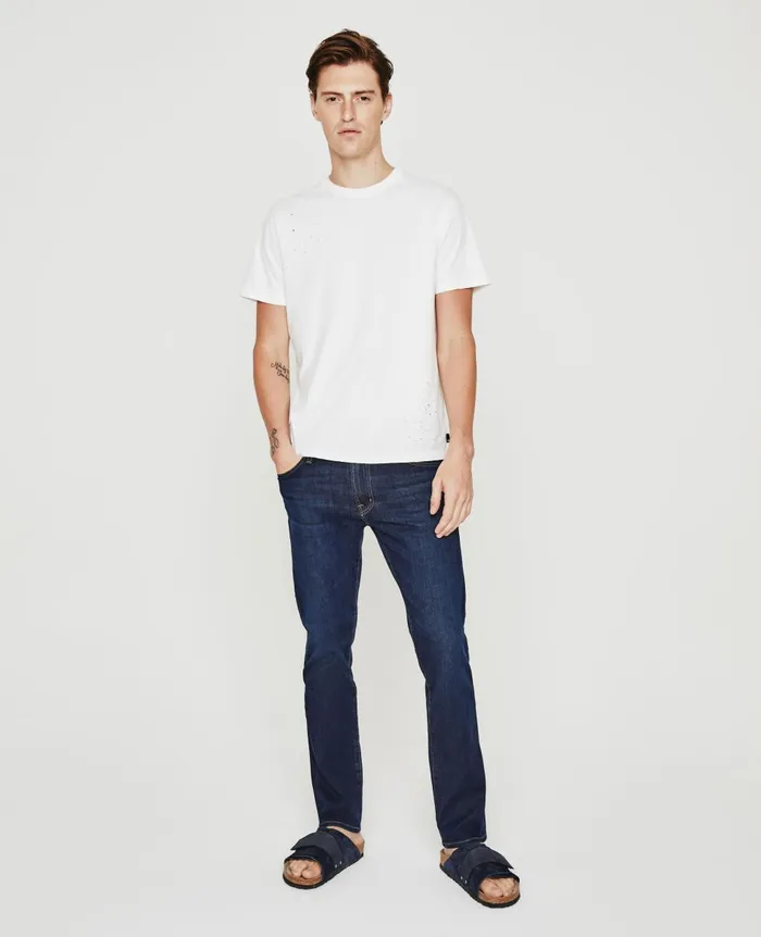 AG Jeans Bryce Crew Stone Dot White Multi Men Tees