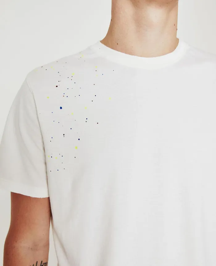 AG Jeans Bryce Crew Stone Dot White Multi Men Tees
