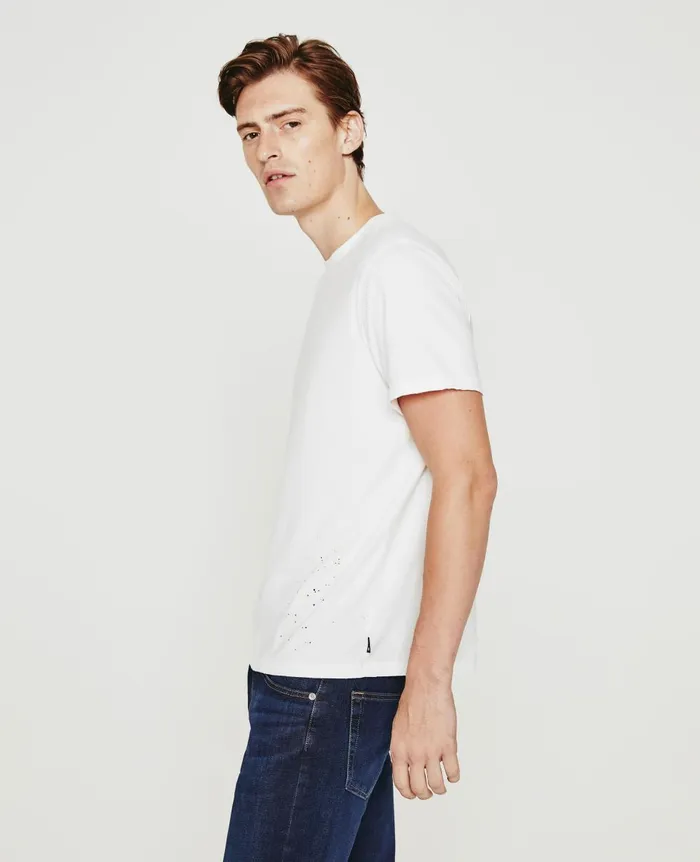 AG Jeans Bryce Crew Stone Dot White Multi Men Tees