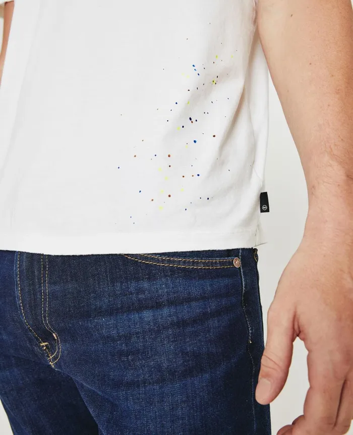 AG Jeans Bryce Crew Stone Dot White Multi Men Tees