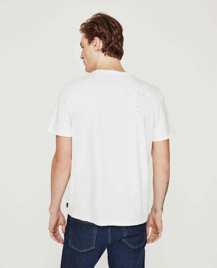 AG Jeans Bryce Crew Stone Dot White Multi Men Tees