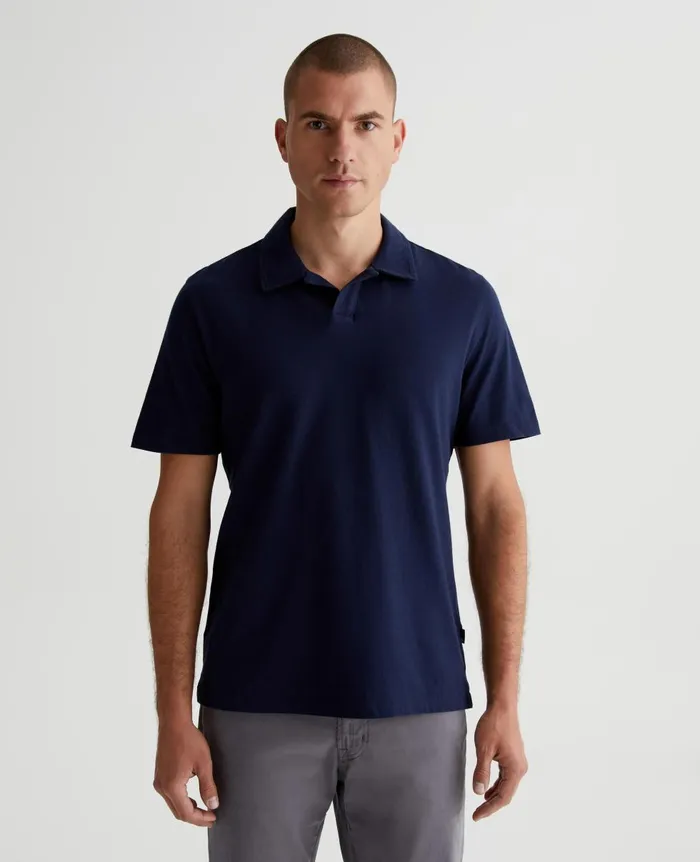 AG Jeans Bryce Johnny Collar Deep Navy Men Polos