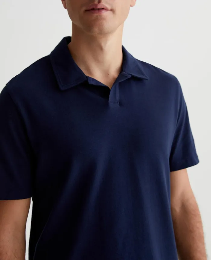 AG Jeans Bryce Johnny Collar Deep Navy Men Polos