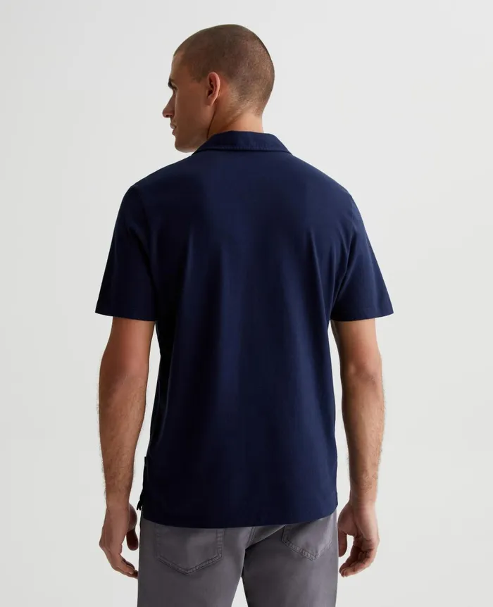AG Jeans Bryce Johnny Collar Deep Navy Men Polos