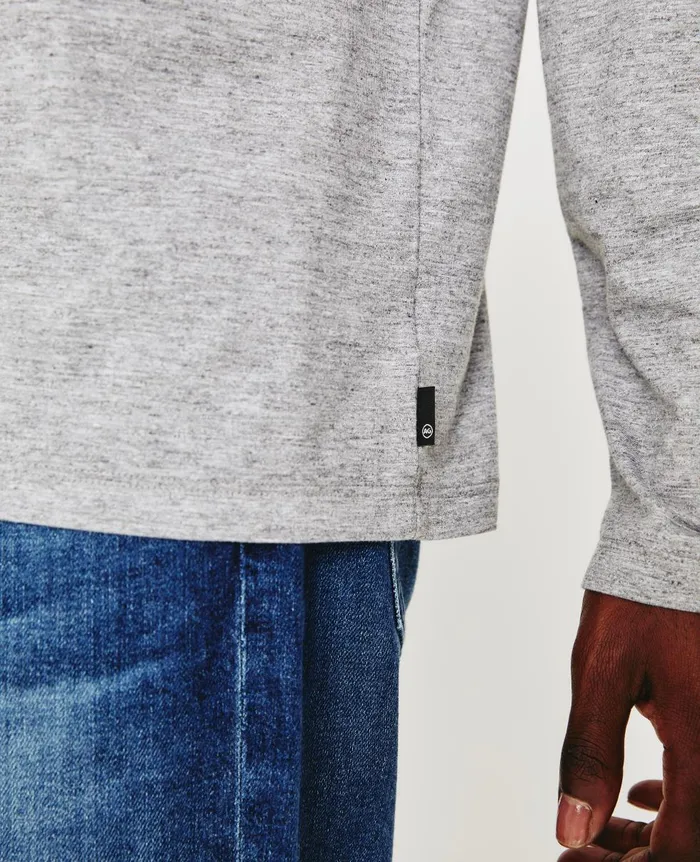 AG Jeans Bryce Long Sleeve Henley Heather Grey Men Tees