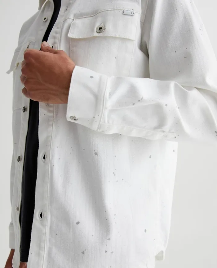AG Jeans Elias Shirt Jacket True White Painted Men Shirts