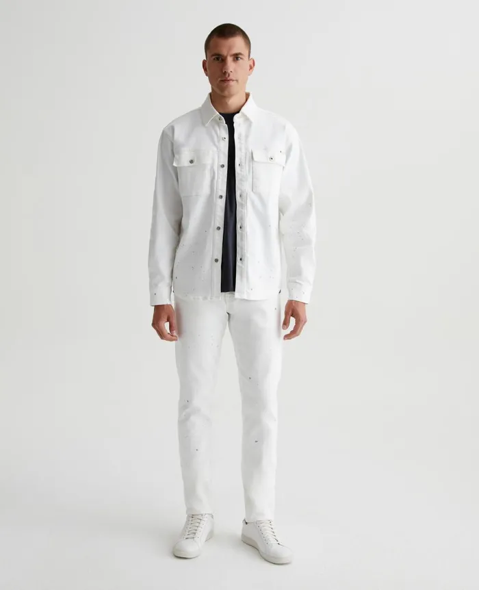 AG Jeans Elias Shirt Jacket True White Painted Men Shirts