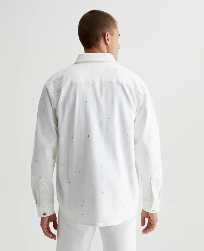 AG Jeans Elias Shirt Jacket True White Painted Men Shirts