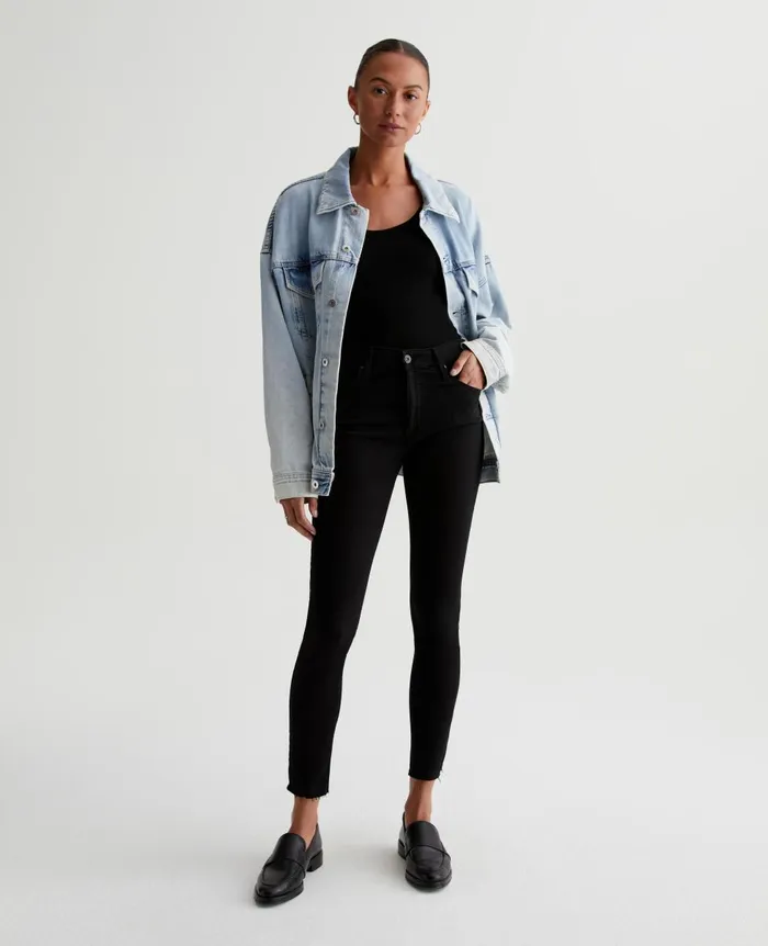 AG Jeans Farrah Skinny Ankle Black Ink Women Denim