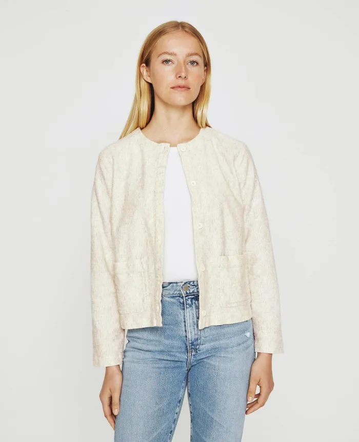 AG Jeans Jacquelyn Cardigan Ikat Wool Neutral Multi Women Tops and Shirts