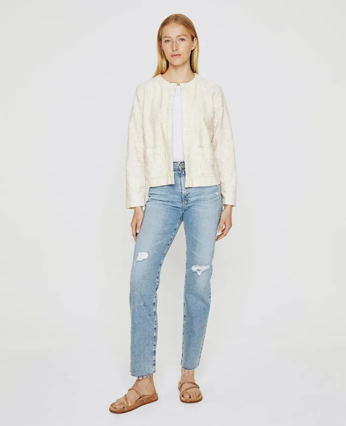 AG Jeans Jacquelyn Cardigan Ikat Wool Neutral Multi Women Tops and Shirts