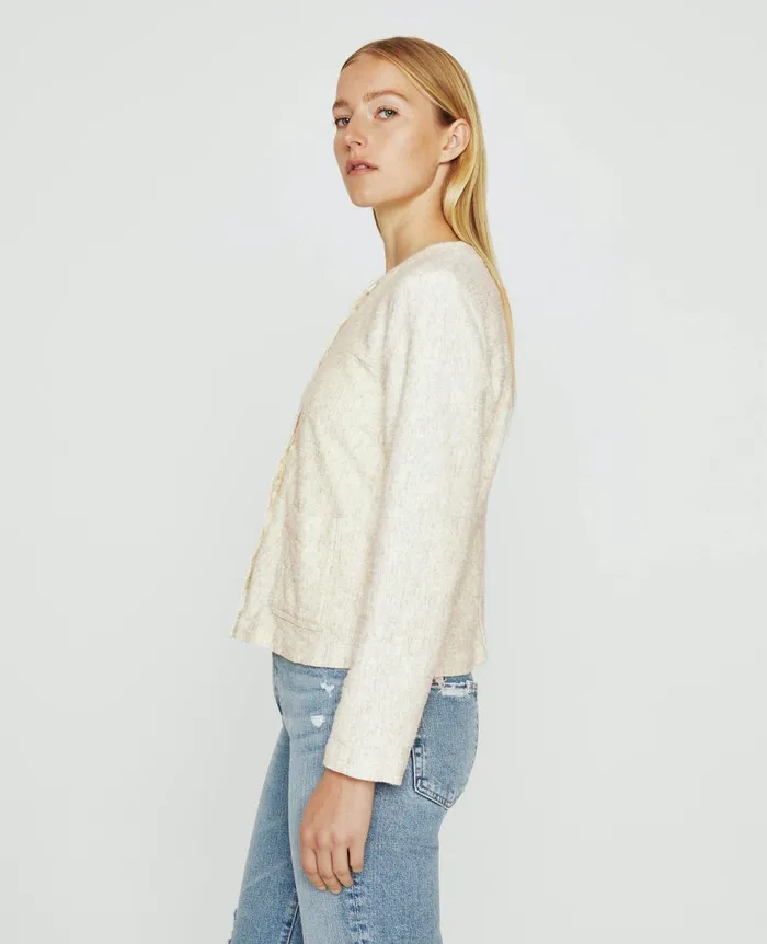 AG Jeans Jacquelyn Cardigan Ikat Wool Neutral Multi Women Tops and Shirts