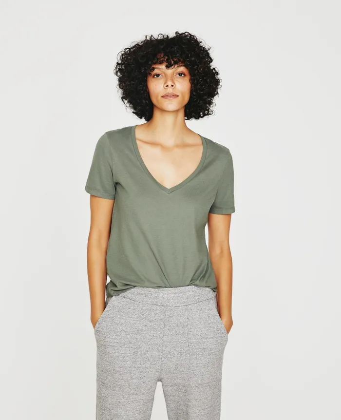 AG Jeans Jagger Vee Hunter Sage Women Tees and Tanks