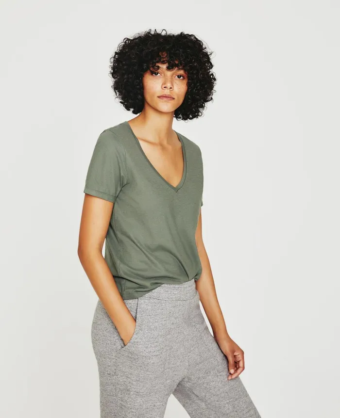 AG Jeans Jagger Vee Hunter Sage Women Tees and Tanks