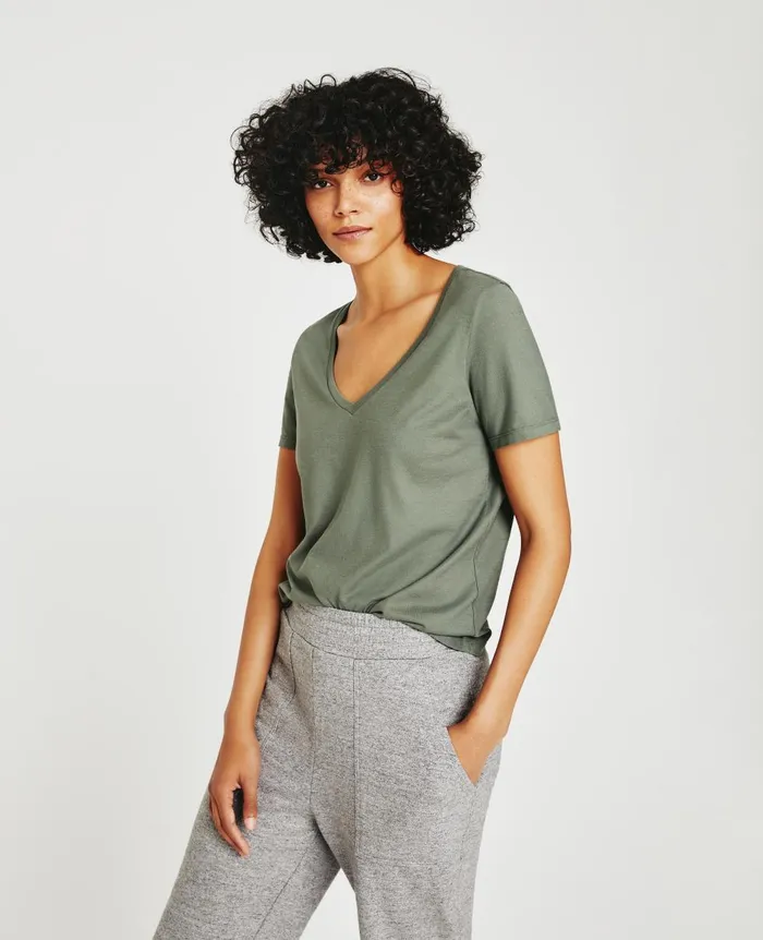 AG Jeans Jagger Vee Hunter Sage Women Tees and Tanks
