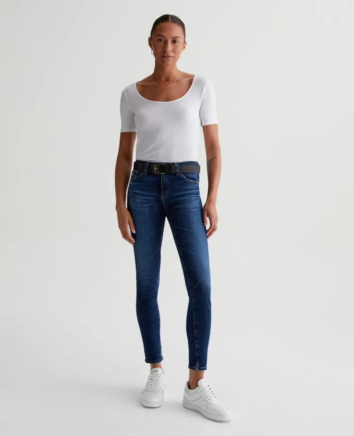 AG Jeans Jaxon Scoop True White Women Tops and Shirts
