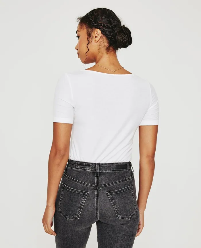 AG Jeans Jaxon Scoop True White Women Tops and Shirts