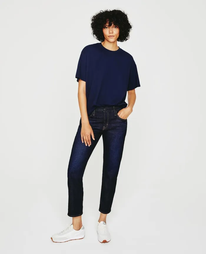 AG Jeans Karter ExBoyfriend Deep Navy Women Tees and Tanks