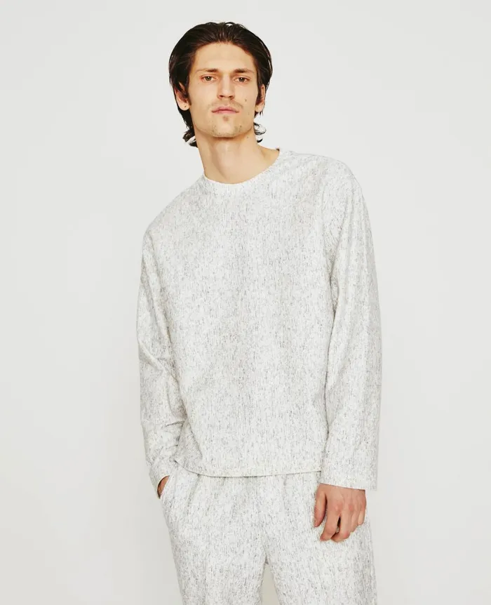 AG Jeans Liam Crew Ikat Wool Grey Multi Men Tees