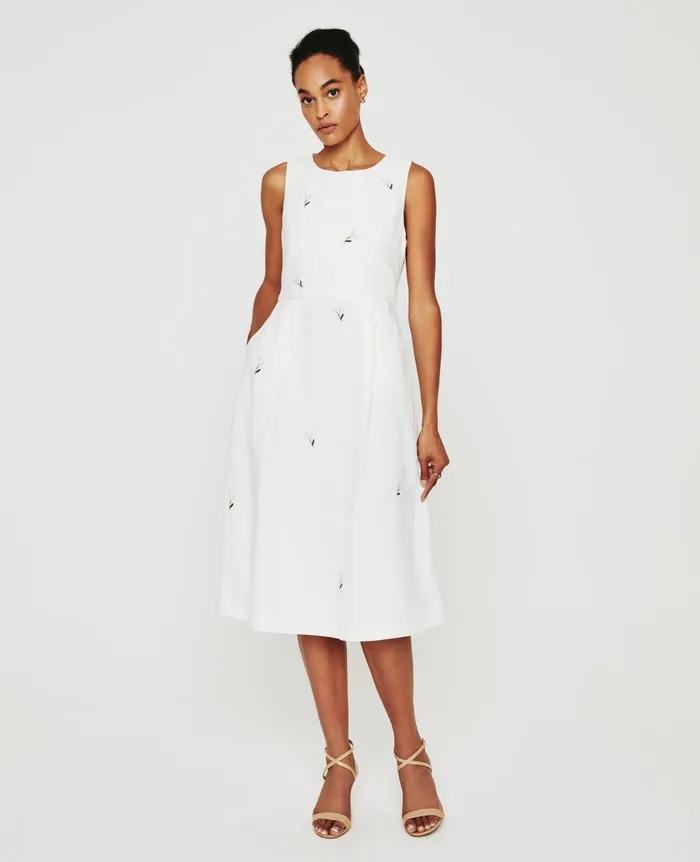 AG Jeans Libby Dress Eb Super Bloom White Linen Women Dresses and More